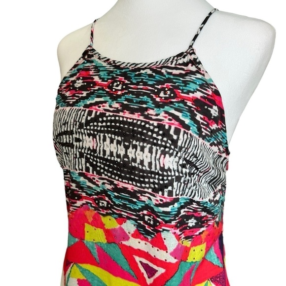 Boston Proper Color Block Side Slit Maxi Summer Dress Size Small - Picture 4 of 17